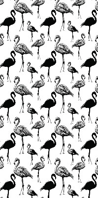 Fabric roller blind for window Black flamingos