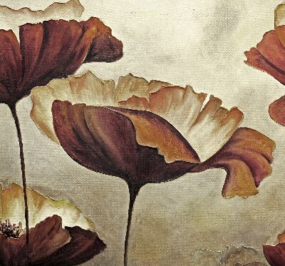 Blackout roller blind with floral pattern
