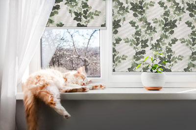 Blackout roller blind for window Leaves