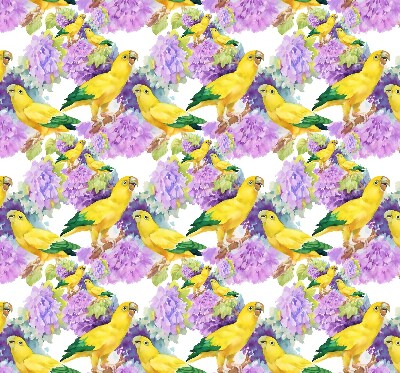 Fabric roller blind for window Yellow parrots