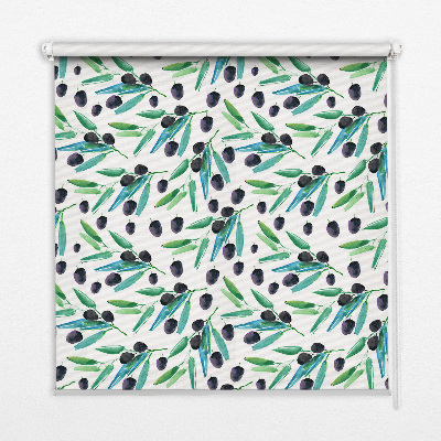 Blackout roller blind Leaves and plums