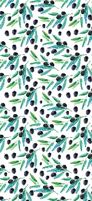Blackout roller blind leaves and plums pattern