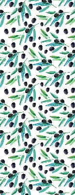 Blackout roller blind leaves and plums pattern