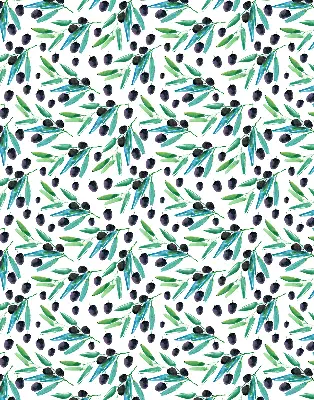 Blackout roller blind leaves and plums pattern