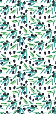 Blackout roller blind leaves and plums pattern