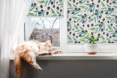 Blackout roller blind Leaves and plums