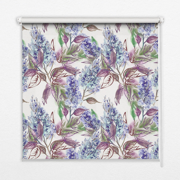 Blackout roller blind for window Summer flowers