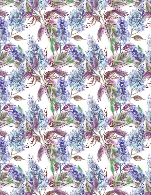 Blackout roller blind for window Summer flowers