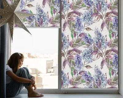 Blackout roller blind summer flowers design