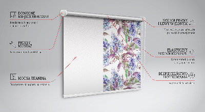 Blackout roller blind for window Summer flowers