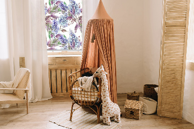 Blackout roller blind for window Summer flowers