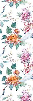 Fabric roller blind for window Heron and flower