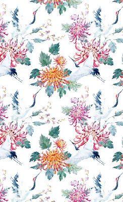 Fabric roller blind for window Heron and flower