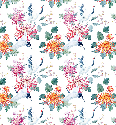 Fabric roller blind for window Heron and flower