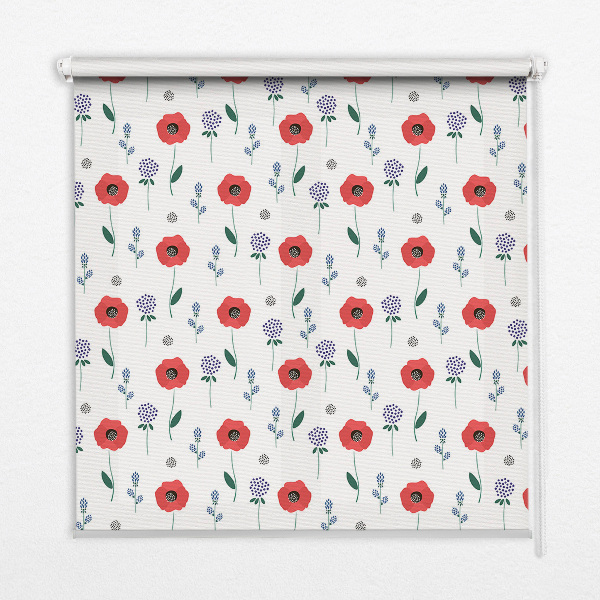 Blackout roller blind Poppy flowers