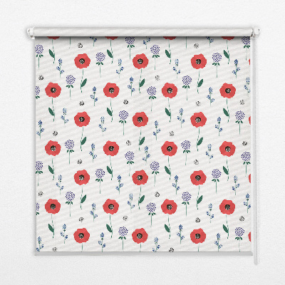 Blackout roller blind Poppy flowers