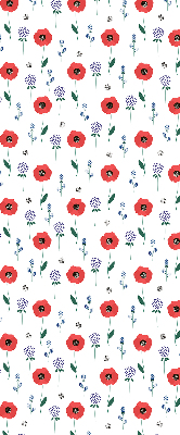 Blackout roller blind poppy flowers pattern