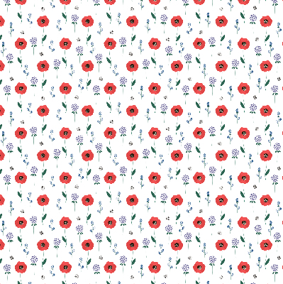 Blackout roller blind Poppy flowers