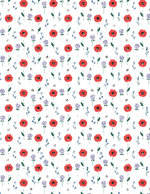 Blackout roller blind Poppy flowers