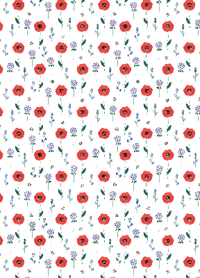 Blackout roller blind Poppy flowers