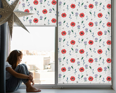 Blackout roller blind Poppy flowers