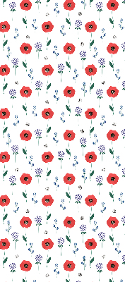 Blackout roller blind poppy flowers pattern