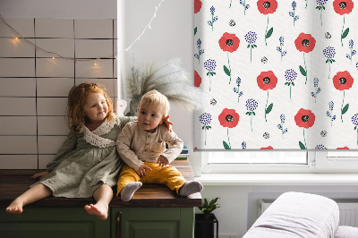 Blackout roller blind Poppy flowers