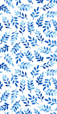 Blackout roller blind for window Blue leaves