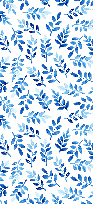 Blackout roller blind for window Blue leaves