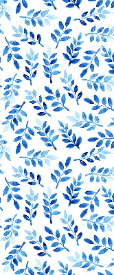 Blackout roller blind for window Blue leaves