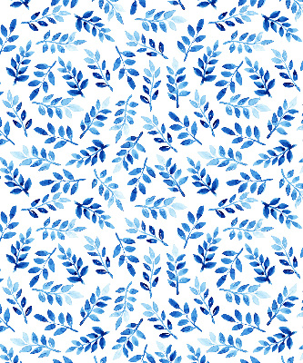 Blackout roller blind for window Blue leaves