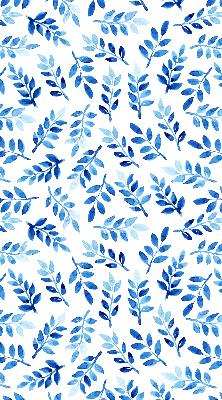 Blackout roller blind for window Blue leaves