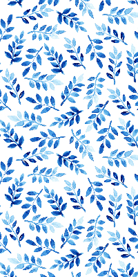 Blackout roller blind for window Blue leaves