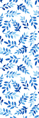 Blackout roller blind for window Blue leaves