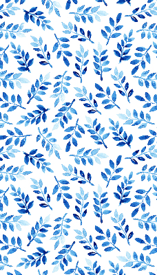 Blackout roller blind for window Blue leaves