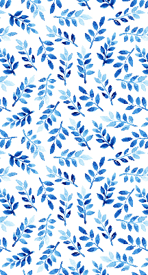 Blackout roller blind for window Blue leaves