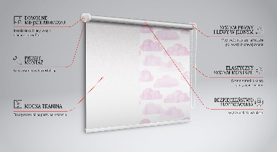 Fabric roller blind for window Pink clouds
