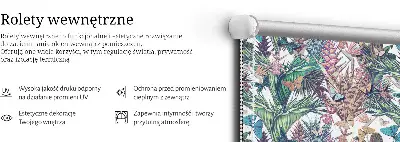 Blackout roller blind with a butterflies on flowers pattern