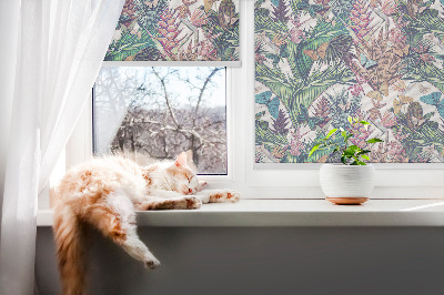 Blackout roller blind for window Butterflies on flowers
