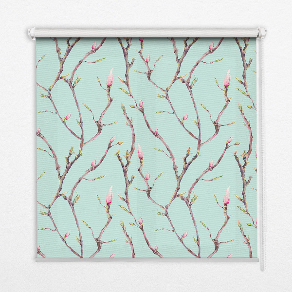 Fabric window roller blind twigs pattern