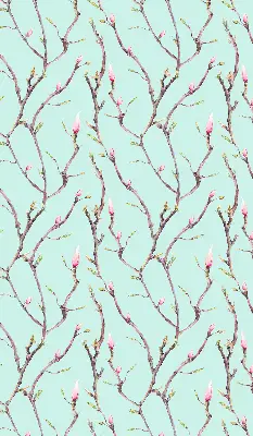 Fabric window roller blind twigs pattern
