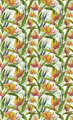 Blackout roller blind with exotic plants print