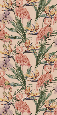 Blackout roller blind for window Flamingos and flowers