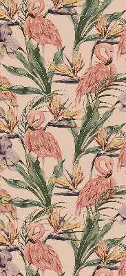 Blackout roller blind for window Flamingos and flowers