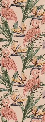 Blackout roller blind for window Flamingos and flowers