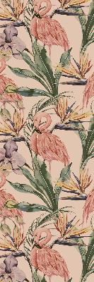Blackout roller blind for window Flamingos and flowers