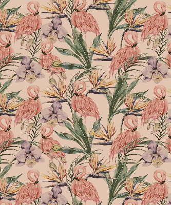 Blackout roller blind for window Flamingos and flowers