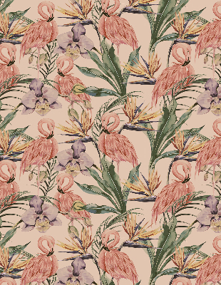 Blackout roller blind for window Flamingos and flowers