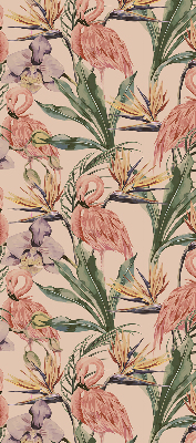 Blackout roller blind for window Flamingos and flowers