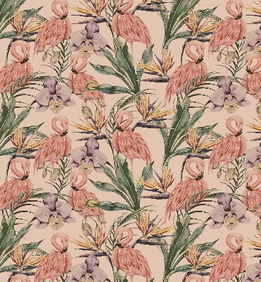 Blackout roller blind for window Flamingos and flowers